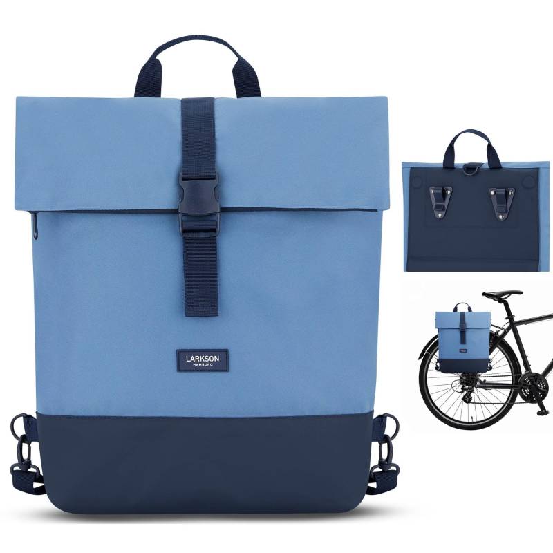 LARKSON Fahrradtaschen für Gepäckträger Damen & Herren Blau - Tammo Bike - 2 in 1 Fahrrad Tasche Rucksack & Gepäckträgertasche Hinten - Wasserabweisend von LARKSON