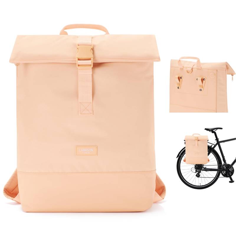 LARKSON Fahrradtaschen für Gepäckträger Damen & Herren Orange - Tammo Bike - 2 in 1 Fahrrad Tasche Rucksack & Gepäckträgertasche Hinten - Wasserabweisend von LARKSON