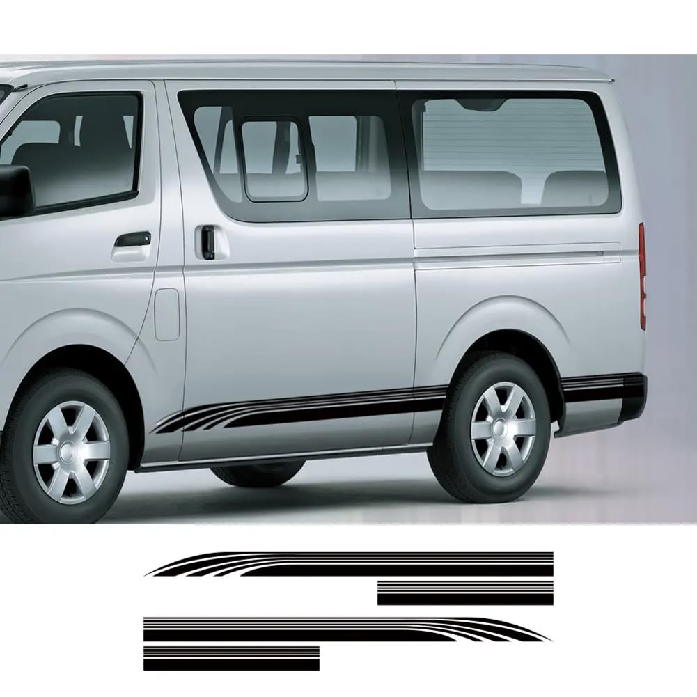 2 Stück Autoaufkleber Tür Seitenschweller Aufkleber, Für Toyota Hiace, Für Bus Sport Streifen Dekoration Vinyl Film Tuning Auto Zubehör von LARPOPKC