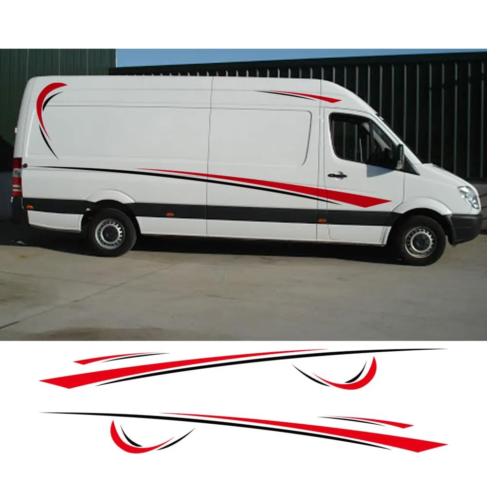 6 Stück/Lot Autoaufkleber, für B=ENZ Sprinter W906 515 Wohnmobil Caravan RV Streifen Camper Van Vinyl Aufkleber Tuning Zubehör von LARPOPKC