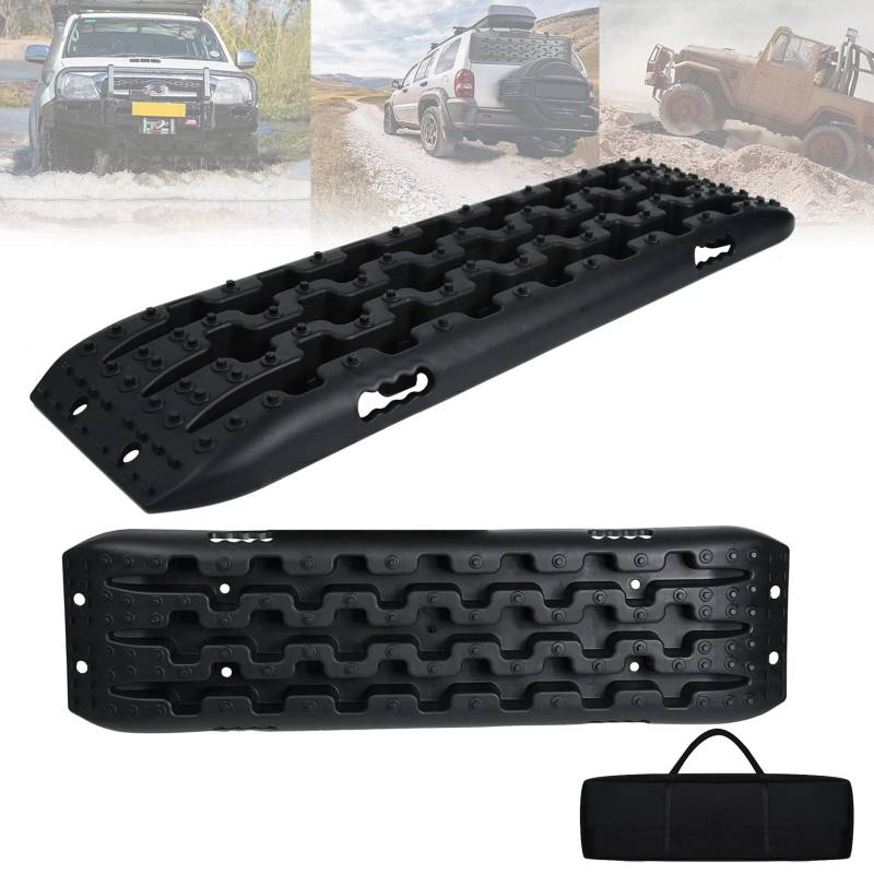 LARS360 2 Stück Traktionshilfe, Traktionsmatte Für Anfahrhilfe Schlamm Schnee, Recovery Board Offroad Tracks Traction Mats, Gripmatte Anfahrhilfe Schnee Reifenleiter für PKW LKW von LARS360