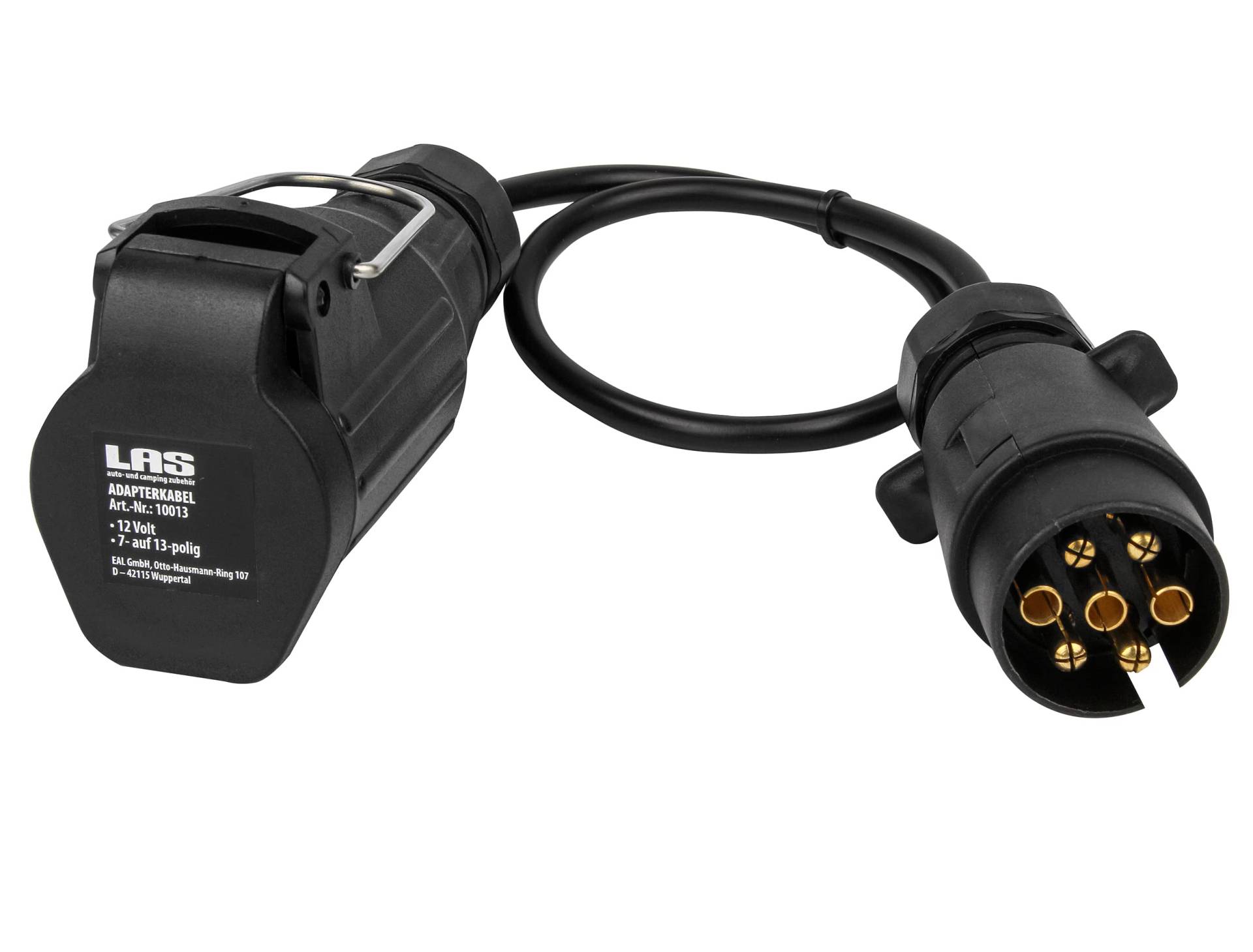 LAS 10013 Adapterkabel Anhänger, 7-poliger Stecker auf 13-polige Dose, 40 cm von LAS