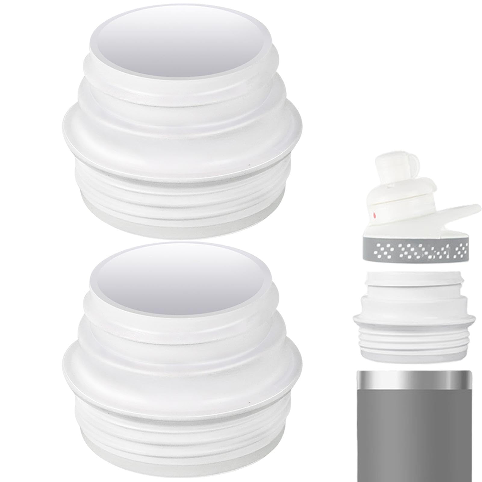 Wasserflaschen-Adapter, Tumbler-Wasserflaschen-Adapter, Wasserflaschen-Adapterkappe, 2 X Lebensmittelechtes Flaschenzubehör, Flaschendeckel-Adapter, Deckel-Becher-Konverter-Zubehör von LATAFA