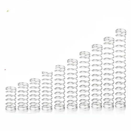 LATOOR 20 Stück Drahtdurchmesser 0,1 mm, Außendurchmesser 0,8 mm bis 2 mm, kleine Druckfeder, Länge 5–50 mm(10mm,1mm) von LATOOR