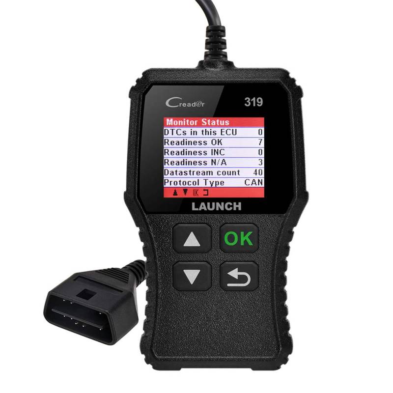 Launch CR319 Auto-Diagnose-Scanner OBD2/EOBD/Can, zum Lesen und Löschen von Motorfehler-Codes, EVAP-Tester und O2-Sensor, mit Codedefinitionssuche, geeignet für Anfänger von LAUNCH