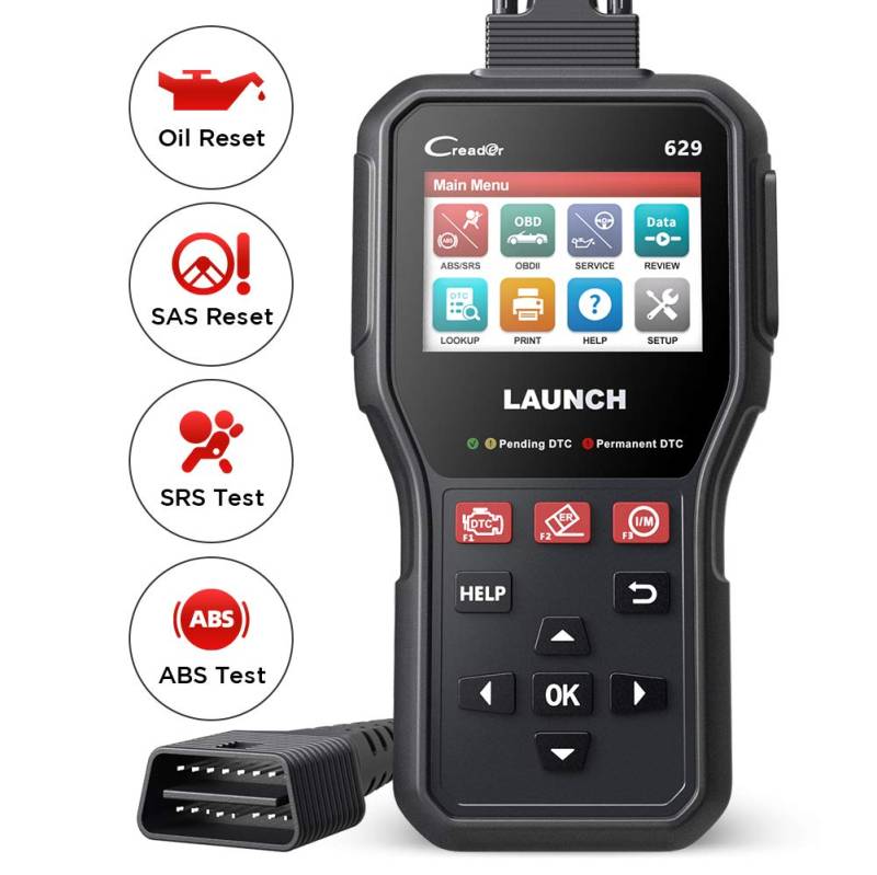 LAUNCH CR629 OBD2-Diagnosegerät Öl LWS Service-zurückstellen, Airbag ABS Motor Diagnose, Lenkwinkelsensor Service Reset, Stellgliedtest, 9 Sprachen Deutsch inkl. Free Software-Update von LAUNCH