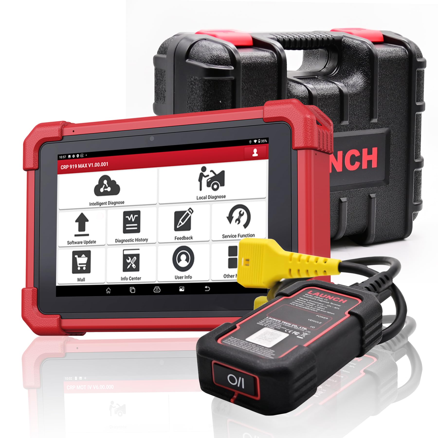 LAUNCH CRP919MAX obd2 diagnosegerät für alle Fahrzeuge, diagnosegerät Auto mit OE-Level Alle System Diagnose,31+ Reset-Services, kfz Tester Aktive Test,CANFD, ECU-Kodierung, Bluetooth, 2 Jahre Update von LAUNCH