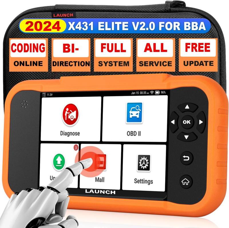 LAUNCH Creader Elite 2.0 OBD2 Diagnosegerät für BBA die gleiche Funktion X431 diagnosegerät,KFZ Tester mit 50+ Reset-Funktion,aktiver Test,ECU-Codierung von LAUNCH