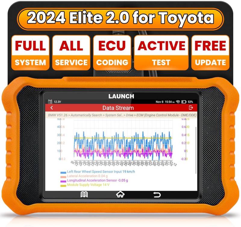 LAUNCH Creader Elite 2.0 OBD2 Diagnosegerät für Toyota für Lexus die gleiche Funktion wie LAUNCH X431 launch diagnosegerät Auto,vollständige System,50+ Reset-Funktion,aktiver Test,ECU-Codierung von LAUNCH