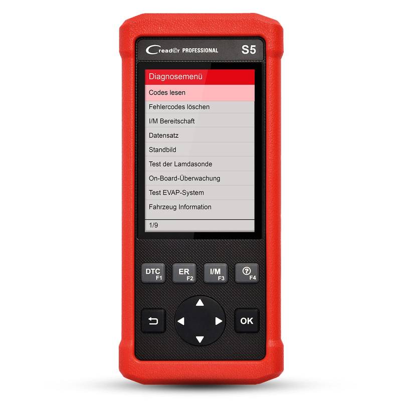 LAUNCH Europe CRP S5 OBD2 Tester KFZ Diagnosegerät für alle Steuergeräte DTC Diagnose, Rot von LAUNCH