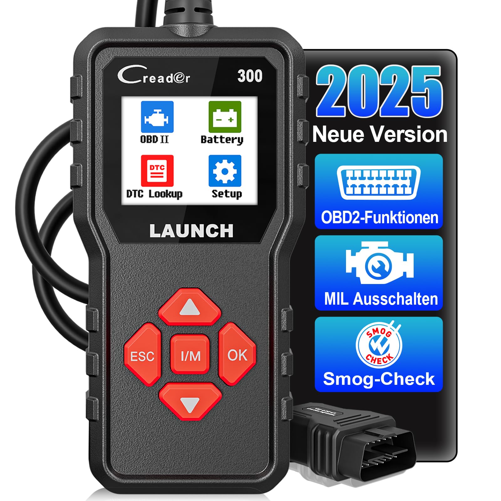 LAUNCH OBD2 Diagnosegerät Auto CR300 Scanner für alle Fahrzeuge, Europäische Diagnose Scan Tool nach 1996, A KFZ Auslesegerät Deutsch für BMW VW Mercedes Audi Alle OBDII Fahrzeugen LAUNCH OBD2 Diagnosegerät Auto CR300 Scanner für alle Fahrzeuge, Europäische Diagnose Scan Tool nach 1996, A KFZ Auslesegerät Deutsch für BMW VW Mercedes Audi Alle OBDII Fahrzeugen von LAUNCH
