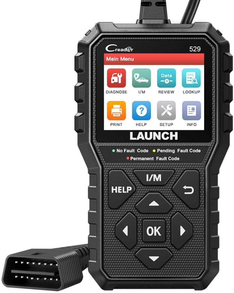 LAUNCH OBD2 Diagnosegerät CR529 KFZ Diagenosegerät Felercode auslesen,Auslesegerät Code Reader.MIL ausschalten,Echtzeitdaten und Speicherndaten Zeigen und drücken,O2 Sensor und EVAP Test usw von LAUNCH