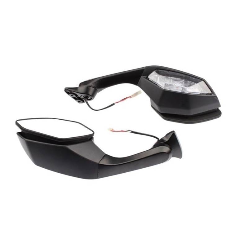 Motorrad Spiegel Schwarz Motorrad Zubehör Rückspiegel Blinker Licht Fall Für Ya&maha YZF-R1 2015-2017 YZF-R6 2017 R1 R6 Motorradzubehör von LAUTIE