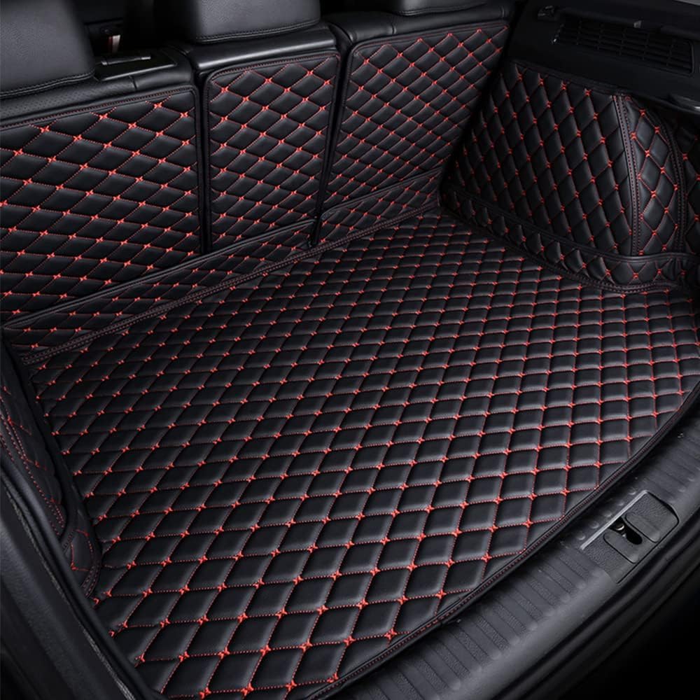 Kofferraummatte Auto für Kia Sorento 2020-2023, All Inclusive Stil Verschleißfest und Kratzfest Kofferraumwanne, Auto ZubehöR,C Black Red von LAVIYE