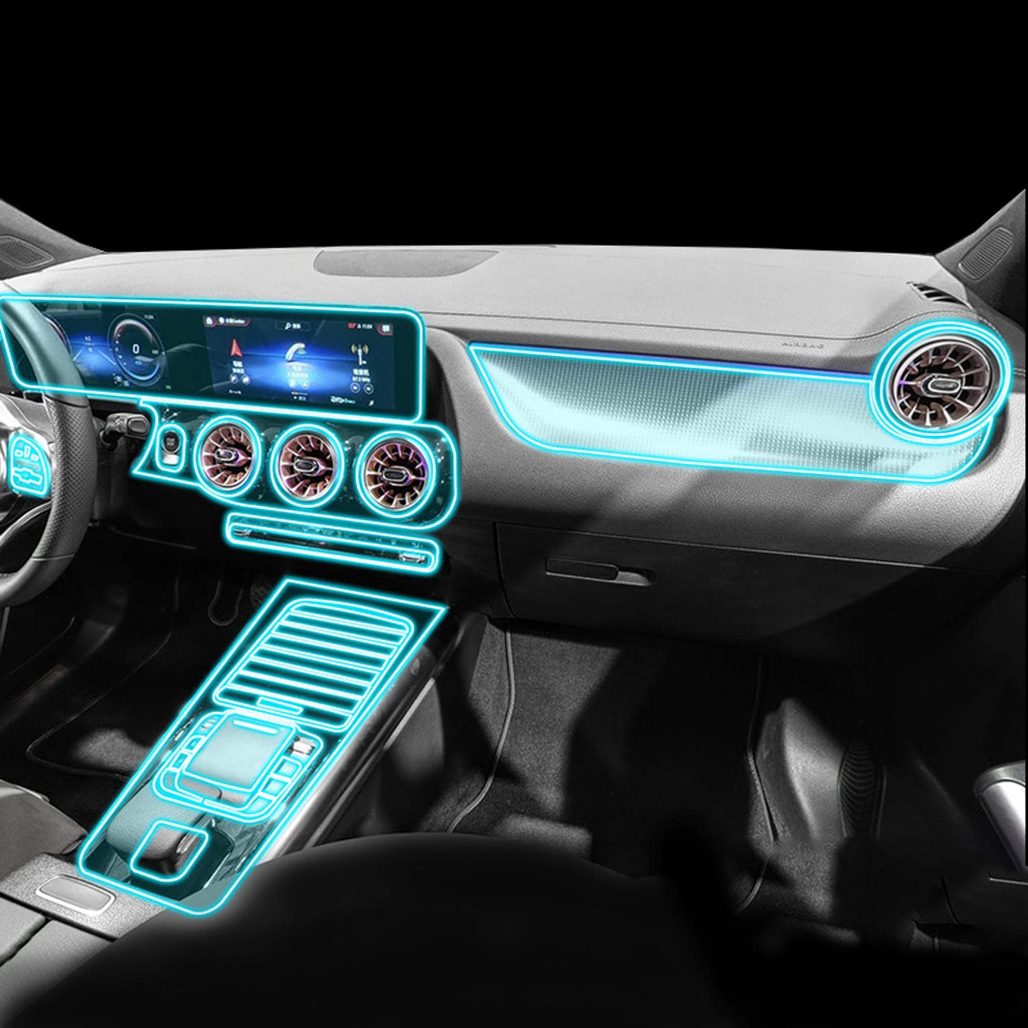 LAVIYE Auto Innenraum GPS Mittelkonsole Transparente TPU-Schutzfolie Anti-Scratc-Folie, für Mercedes-Benz EQA 2021-2023 von LAVIYE