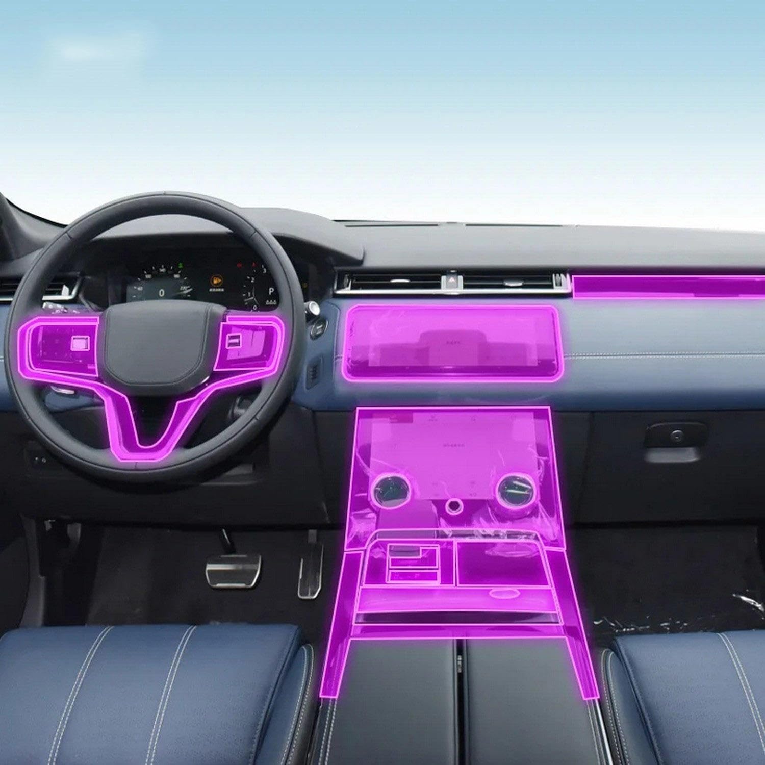 LAVIYE Auto-Innenraumfolie Armaturenbrett Shift-Mittelkonsole Kratzschutz transparente TPU-Folie, für Range Rover Velar 2022-2024 von LAVIYE
