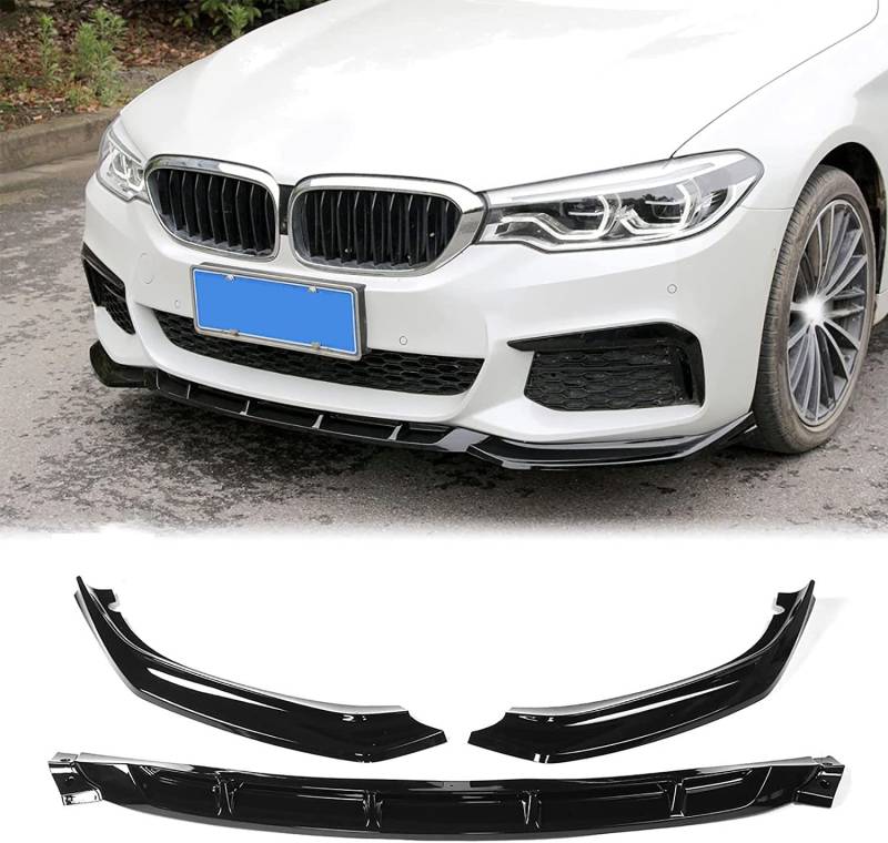 Auto Frontspoiler Lippe für BMW 5er G30 G31 G38 540I M Sport 2018-2020, ABS Frontstoßfänger Lip Chin Spoiler, Frontleiste Frontschaufel Diffusor Frontstoßfänger Autozubehör Body Kit von LAXIL