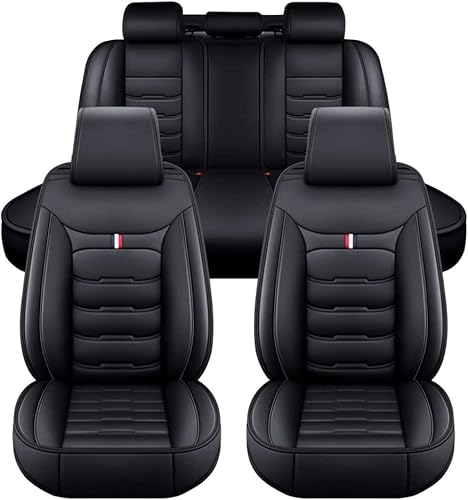 Auto Sitzbezüge für Audi Q4 Sportback e-tron SUV 2021 2022, 5 Seats PU Leder Vollständige Abdeckung wasserdichte Gemütlich Sitze Vorne und Hinten Autositzbezüge,Standard_Set-B_Black von LAXIL