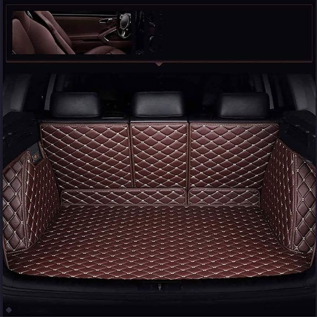 für Benz GLC SUV (X253) 2016-2021 Auto Leder Kofferraummatten Kofferraumwanne,Wasserdicht Kofferraum Schutzmatte Ladekantenschutz Autozubehör,1-Brown von LAXTO