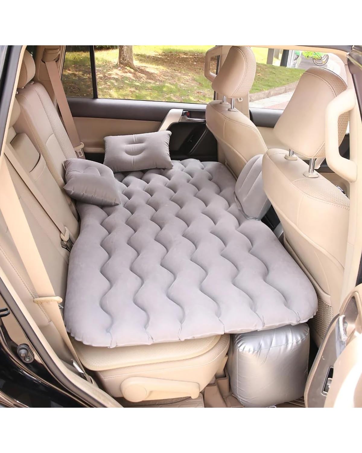 Auto Luftmatratze Aufblasbare Matratze Luftbett Schlafruhe Auto SUV Reisebett Universelles Autositzbett Multifunktional Für Outdoor Camping Strand Auto Matratze(Grey) von LAYYSD