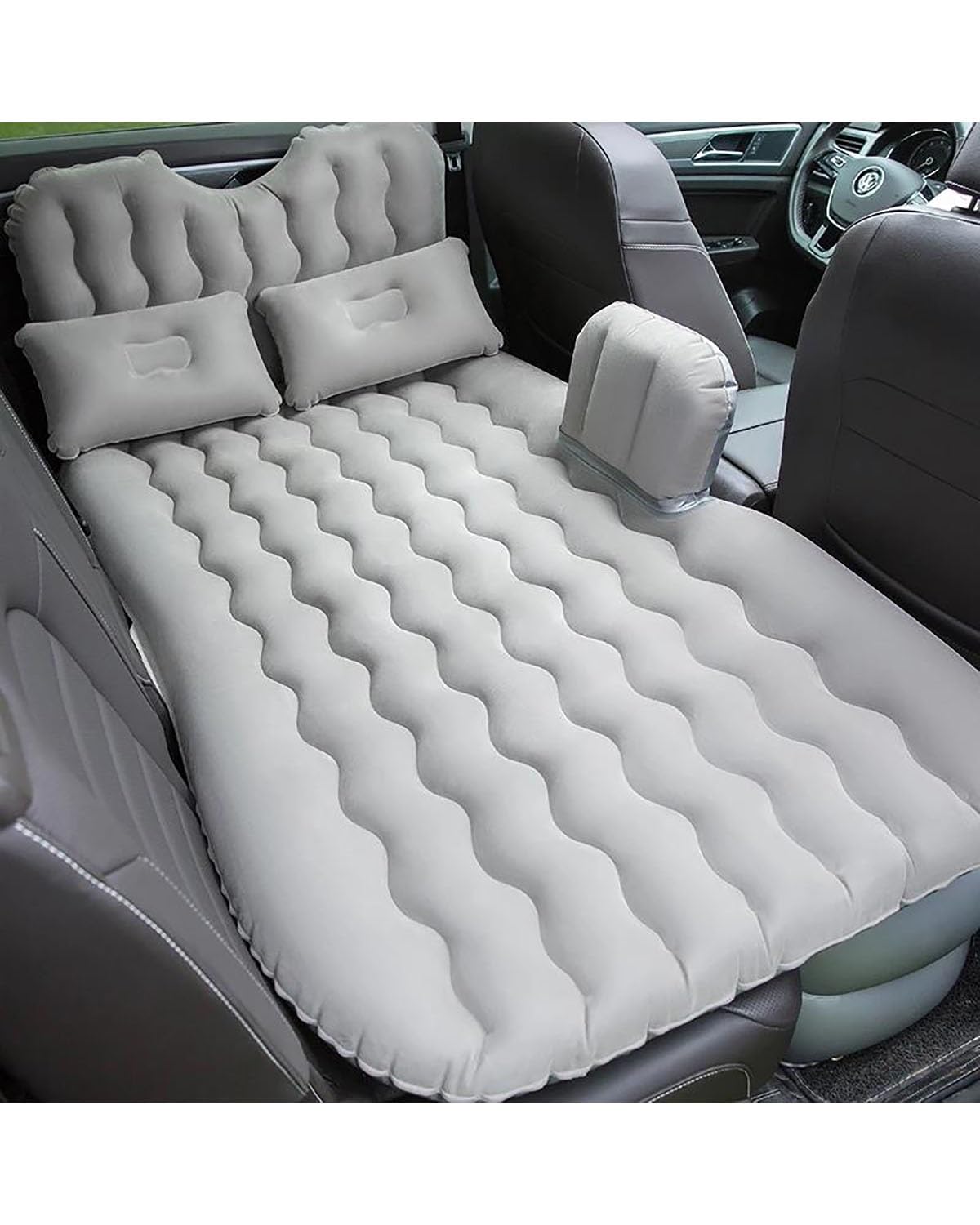 Auto Luftmatratze Auto Aufblasbares Bett Reisebett Auto Matratze PVC Beflockung Autobett Autozubehör Auto Schlafmatratze Auto Matratze(Gray) von LAYYSD