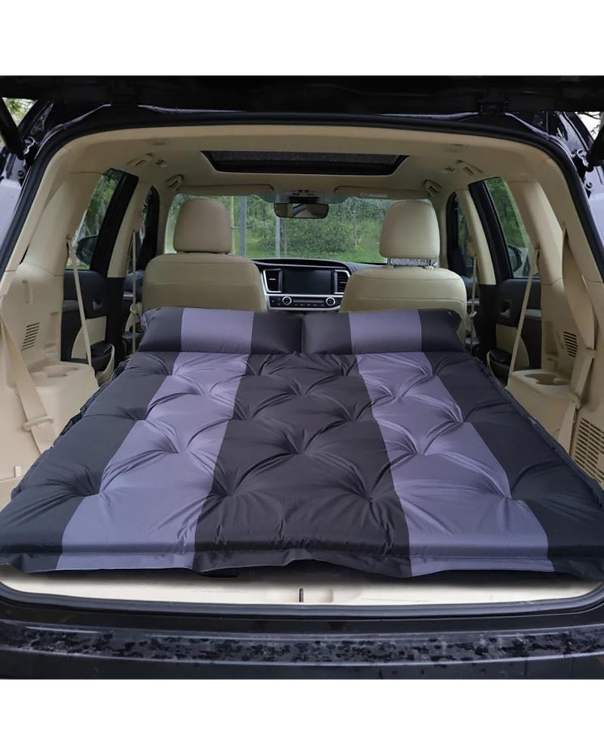 Auto Luftmatratze Auto Automatische Aufblasbare Bett Hinten Matratze MPV SUV Reise Aufblasbare Bett Auto Aufblasbare Matratze Auto Matratze(Gray black1) von LAYYSD