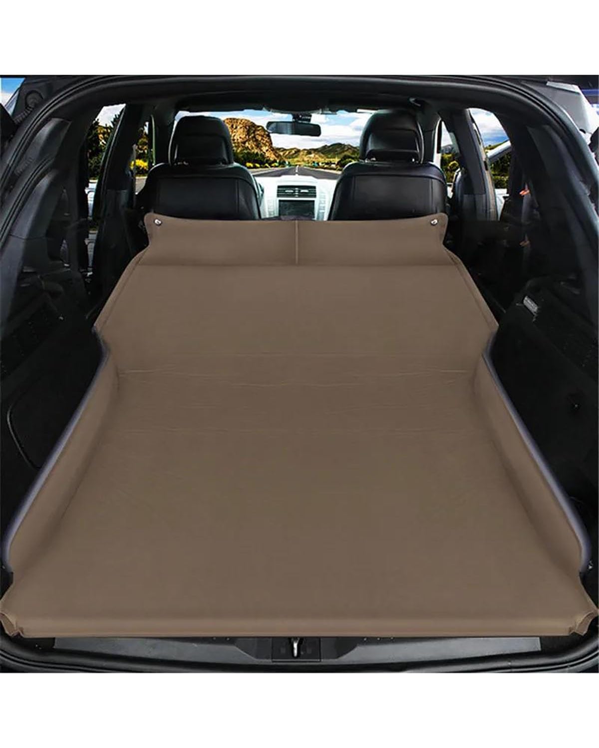 Auto Luftmatratze Auto Automatische Aufblasbare Bett Hinten Matratze MPV SUV Reise Aufblasbare Bett Auto Schlafen Matratze Auto Matratze(Khaki) von LAYYSD