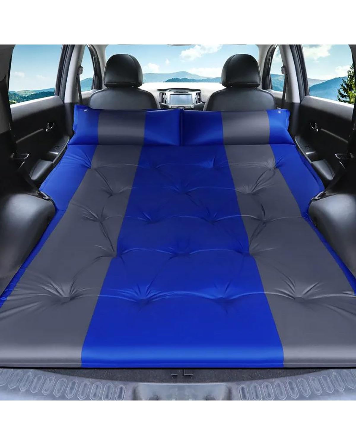 Auto Luftmatratze Auto Automatische Aufblasbare Luftmatratze SUV Spezielle Luftmatratze Auto Bett Erwachsene Schlafsack Matratze Auto Matratze(Gray Blue) von LAYYSD