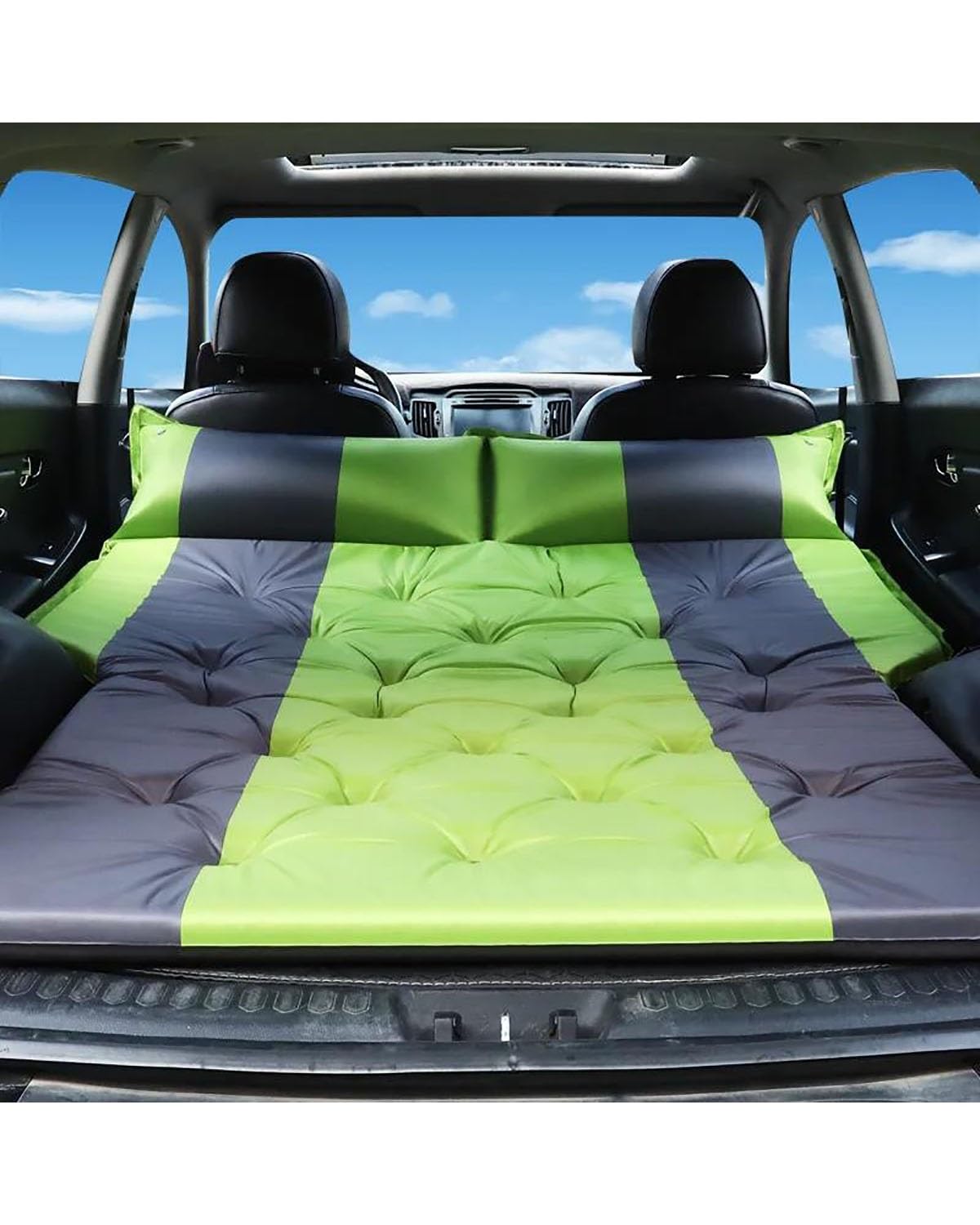 Auto Luftmatratze Auto Automatische Aufblasbare Luftmatratze SUV Spezielle Luftmatratze Auto Bett Erwachsene Schlafsack Matratze Auto Matratze(Gray-Green) von LAYYSD