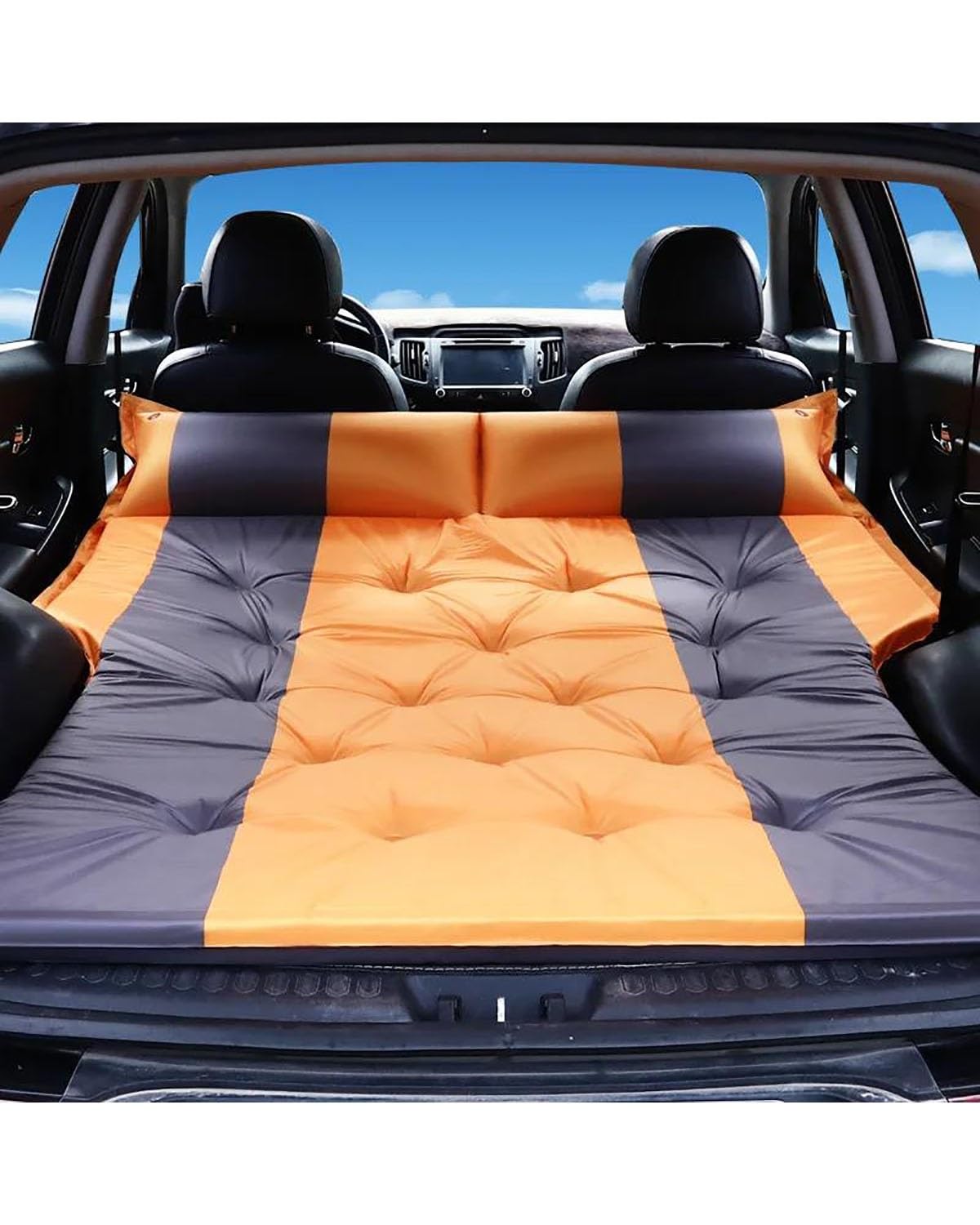 Auto Luftmatratze Auto Automatische Aufblasbare Luftmatratze SUV Spezielle Luftmatratze Auto Bett Erwachsene Schlafsack Matratze Auto Matratze(Gray Yellow) von LAYYSD