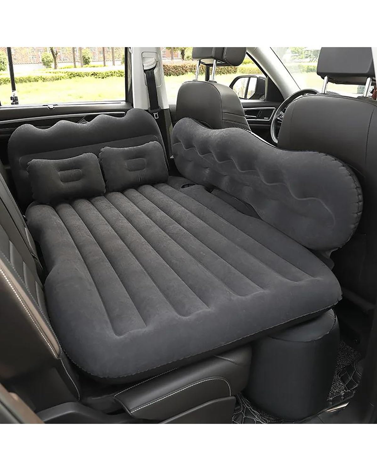 Auto Luftmatratze Auto Reise Bett Automatische Luft Matratze Isomatte Aufblasbare Rücksitz Bett Outdoor Kissen Camping Sofa Bett Zubehör Für Auto Auto Matratze(Black) von LAYYSD