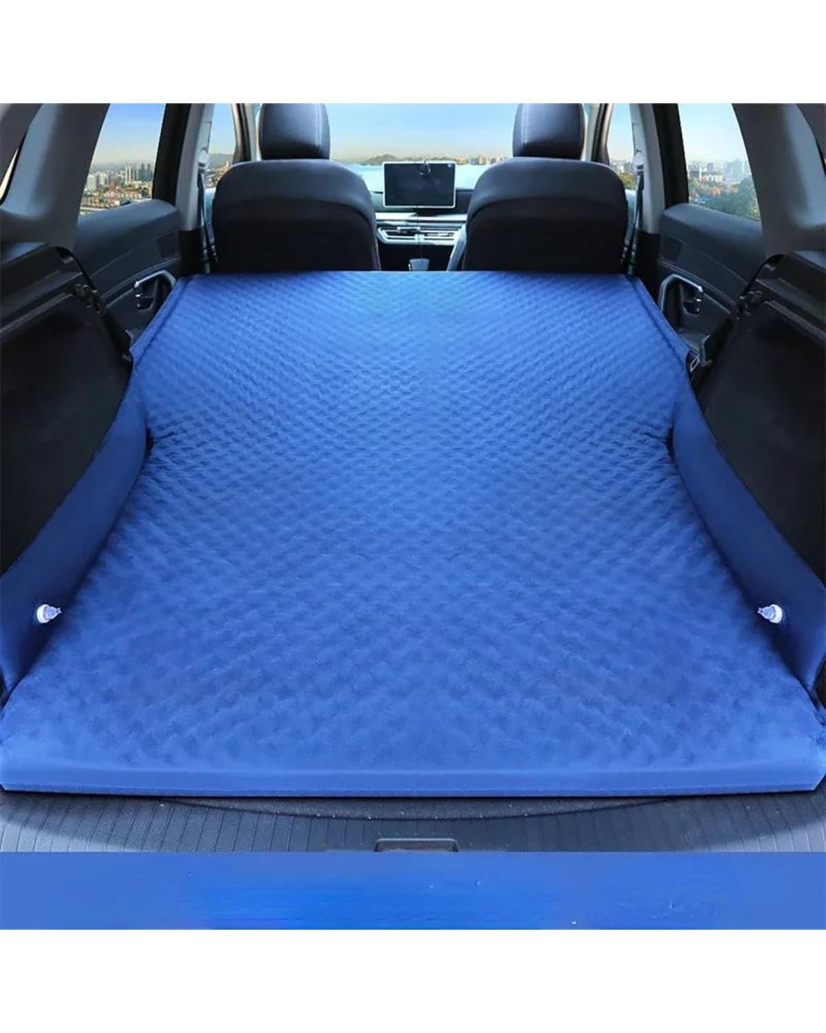 Auto Luftmatratze Auto Reise Bett Kofferraum SUV Aufblasbare Schlaf Luft Bett Schwamm Matratze Camping Coche Camp Sofa Schlafen Auto Matratze(Blue) von LAYYSD