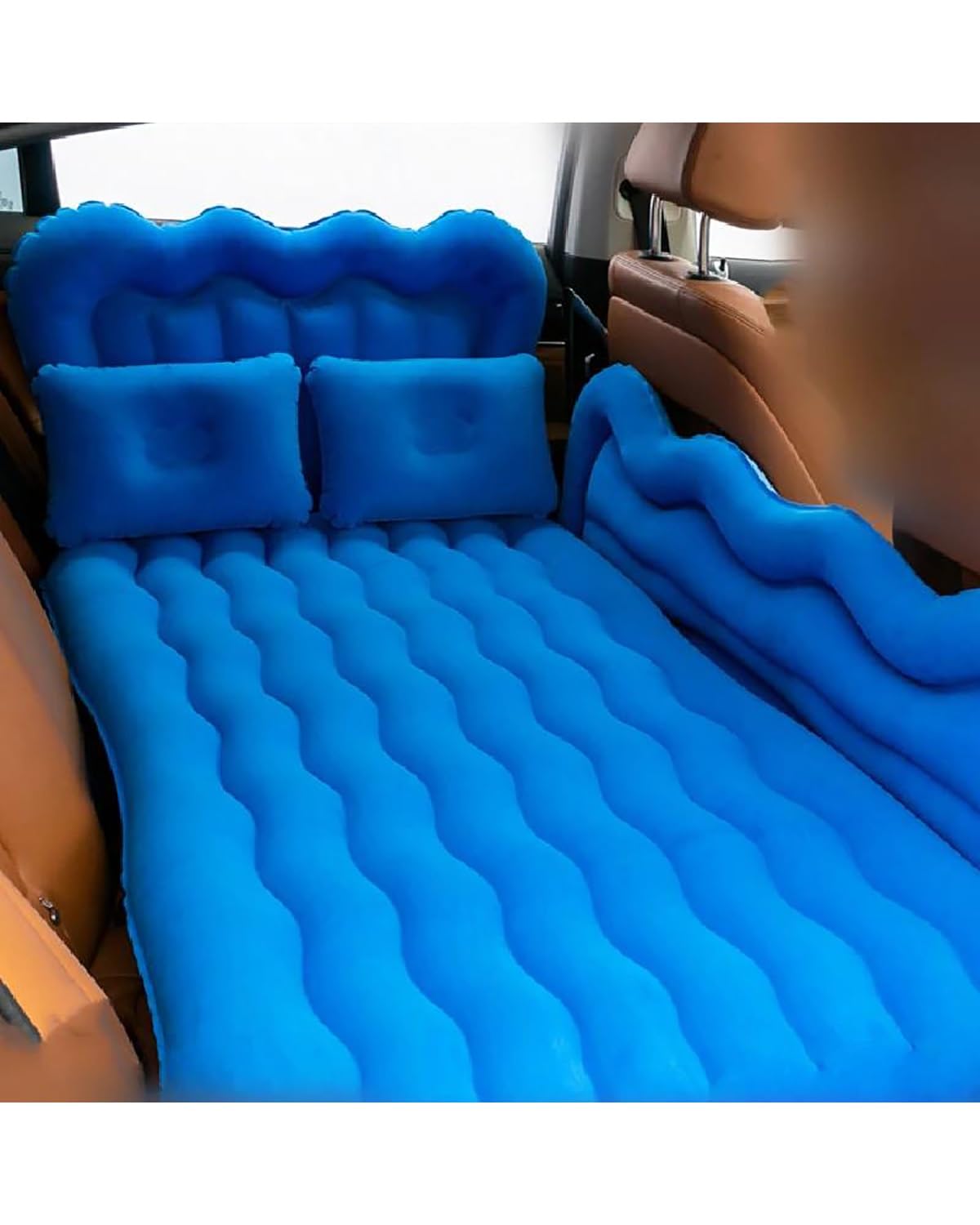 Auto Luftmatratze Auto Reise Bett Luft Matratze Zurück Sitz Aufblasbare Betten Schlafen Aufblasbare Sofa Outdoor Kissen Camping Auto Zubehör Universal Auto Matratze(Blue) von LAYYSD