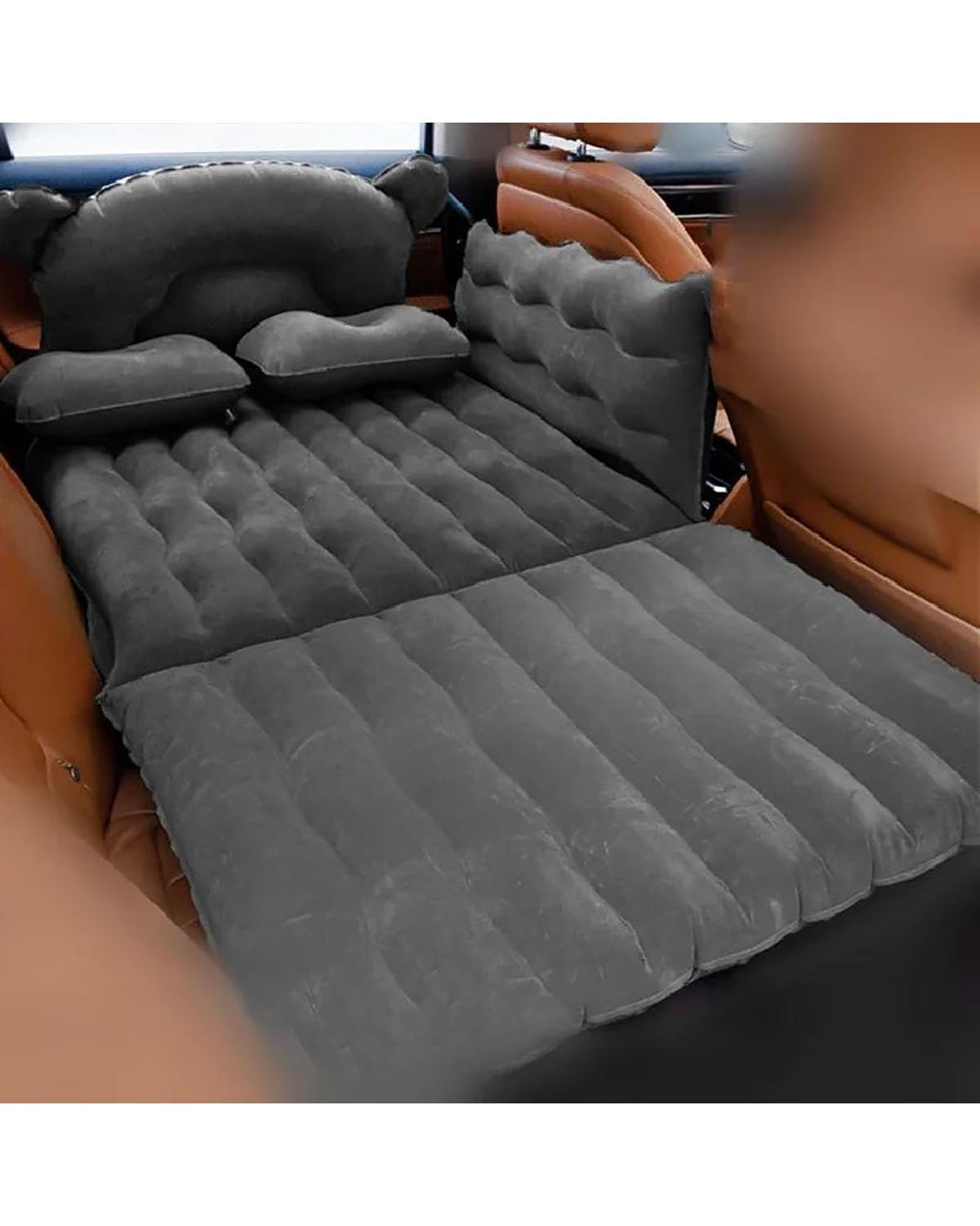 Auto Luftmatratze Auto-Reisebett Faltbare Luftmatratze Rücksitz Aufblasbar Für Schlafen Für Sitzen Für Outdoor-Kissen Für Camping Aufblasbares Sofa Auto Matratze(Black) von LAYYSD