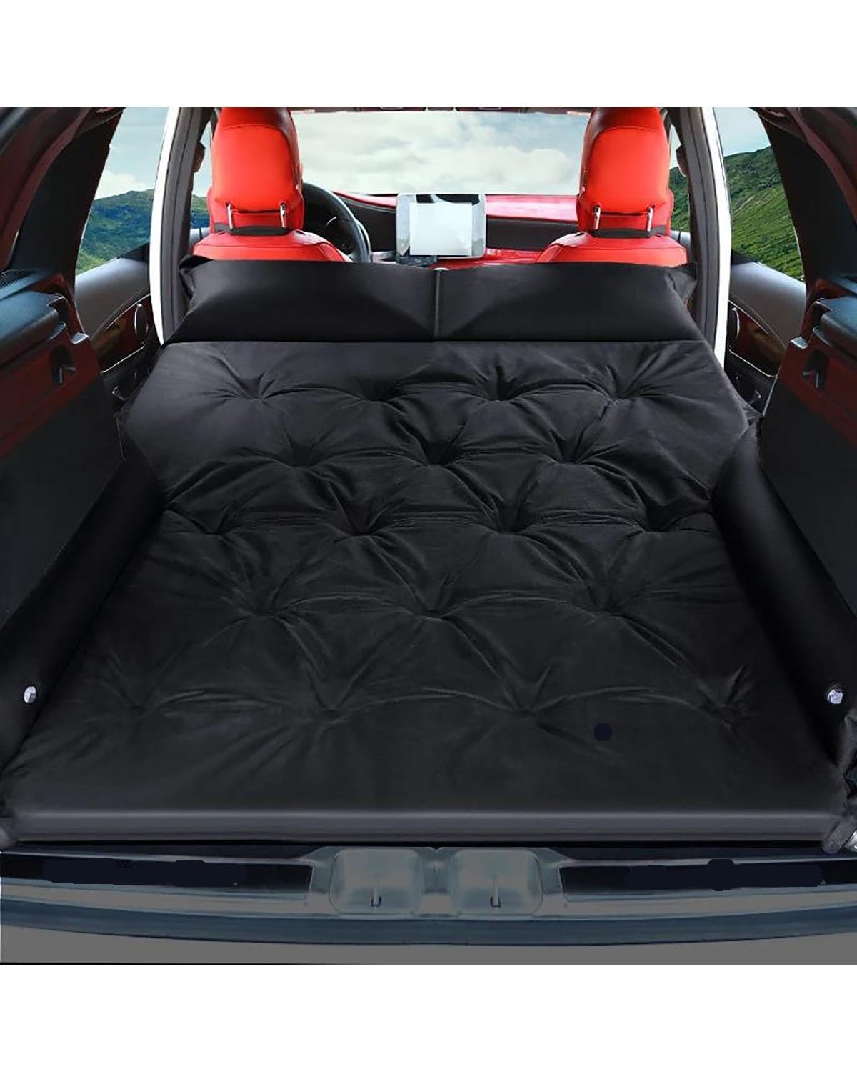 Auto Luftmatratze Automatisches Auto-aufblasbares Bett SUV-Luftmatratze Hinteres Reisebett Auto-aufblasbare Matratze Auto-Aufblasbett Auto Matratze(Black) von LAYYSD