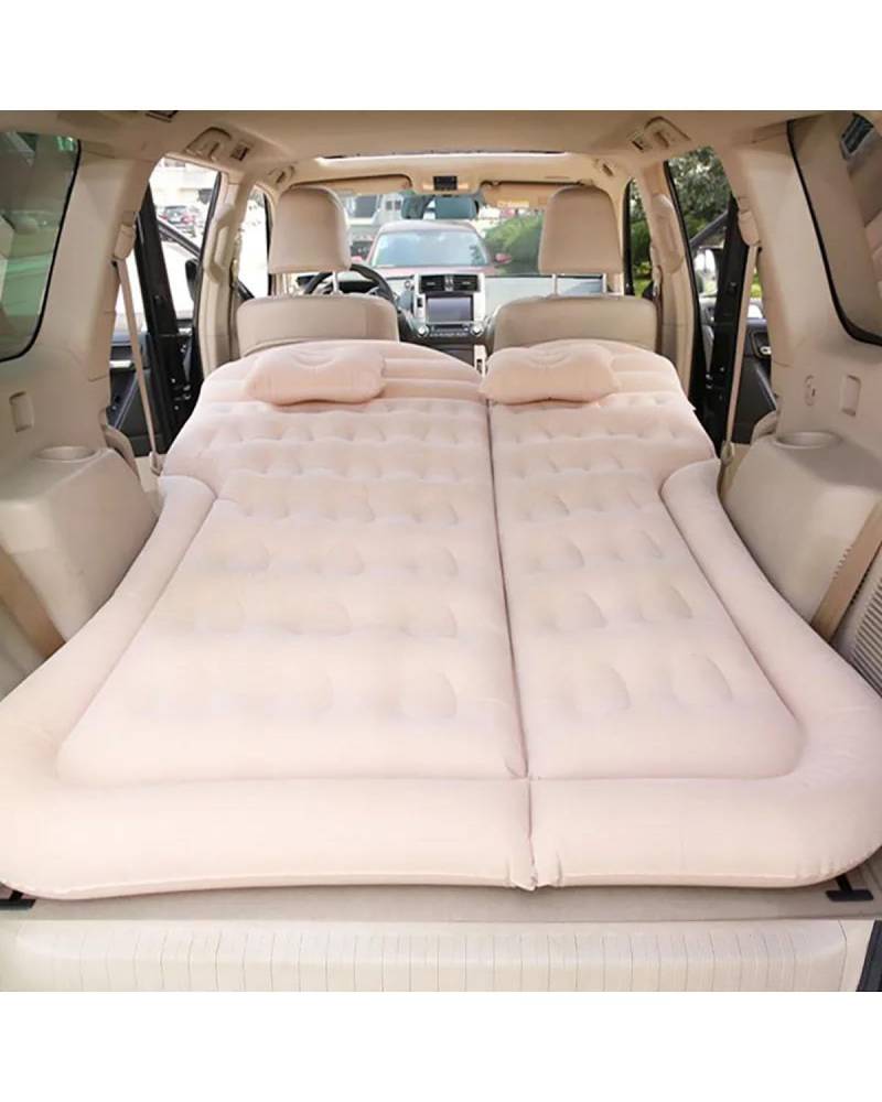 Auto Luftmatratze Für SUV Erwachsene Selbstfahrende Reisen Outdoor Camping 175 * 130 cm Auto Reise Bett Automatische Aufblasbare Beflockung Tuch Luft Matratze Auto Matratze(White) von LAYYSD