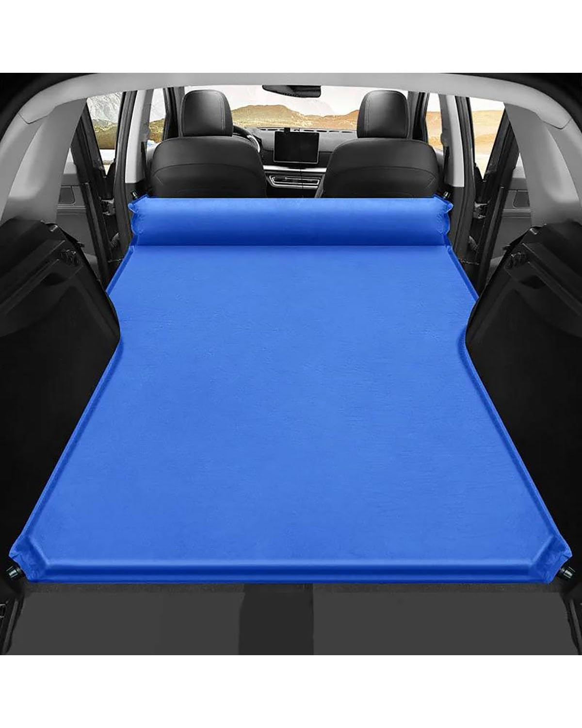 Auto Luftmatratze SUV Universal Auto Reisebett Luftbett Autobett Selbstfahrender Reisekoffer Automatische Aufblasbare Matratze Autoinnenausstattung Auto Matratze(Navy Blue) von LAYYSD