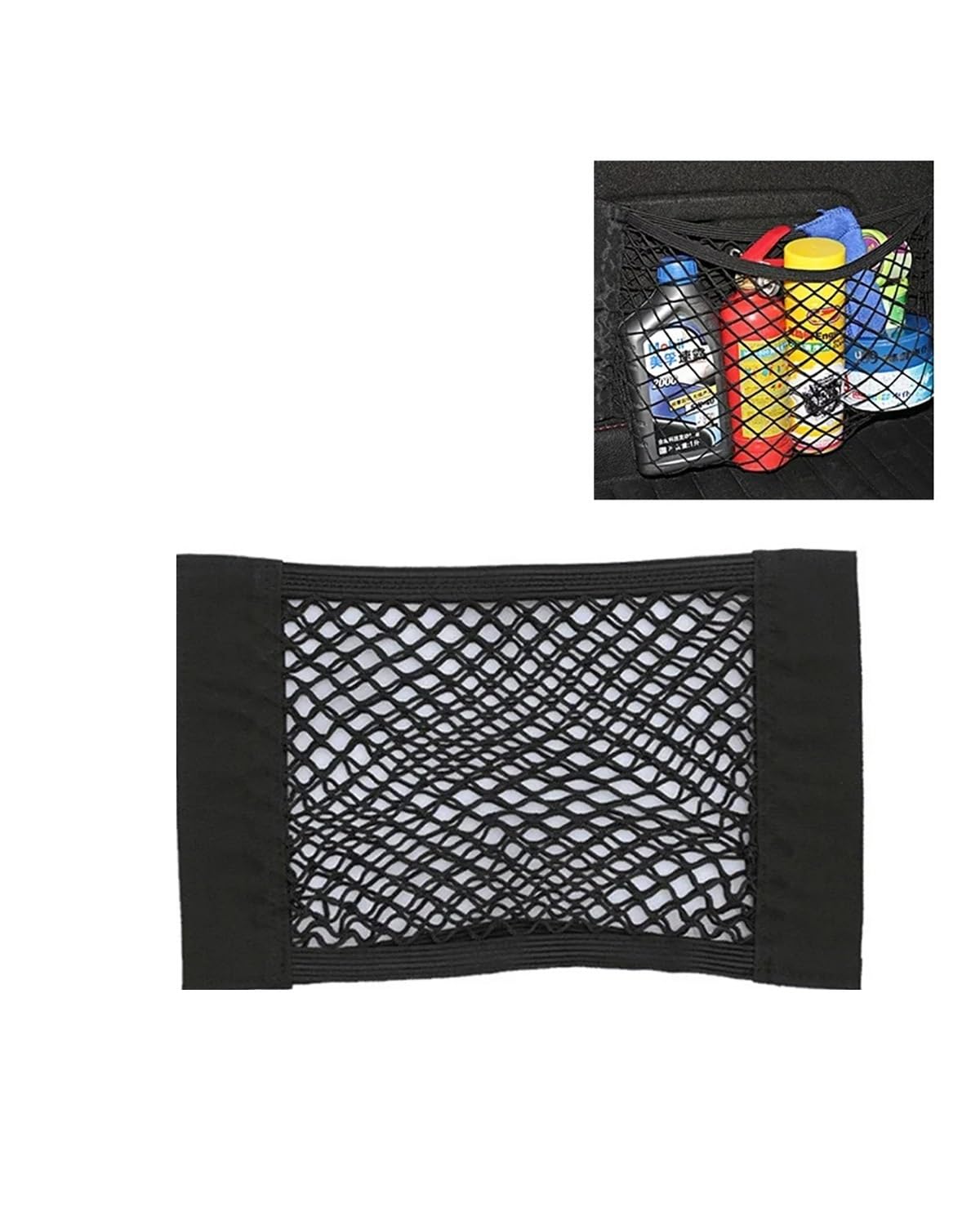 Gepäcknetz Auto Auto-Kofferraum-Organizer Netz Sitz Elastische Schnur Magischer Aufkleber Universelle Aufbewahrungstasche Auto-Zubehör Papiereinlage Kofferraum Organizer(40cm X 25cm net-Bag) von LAYYSD