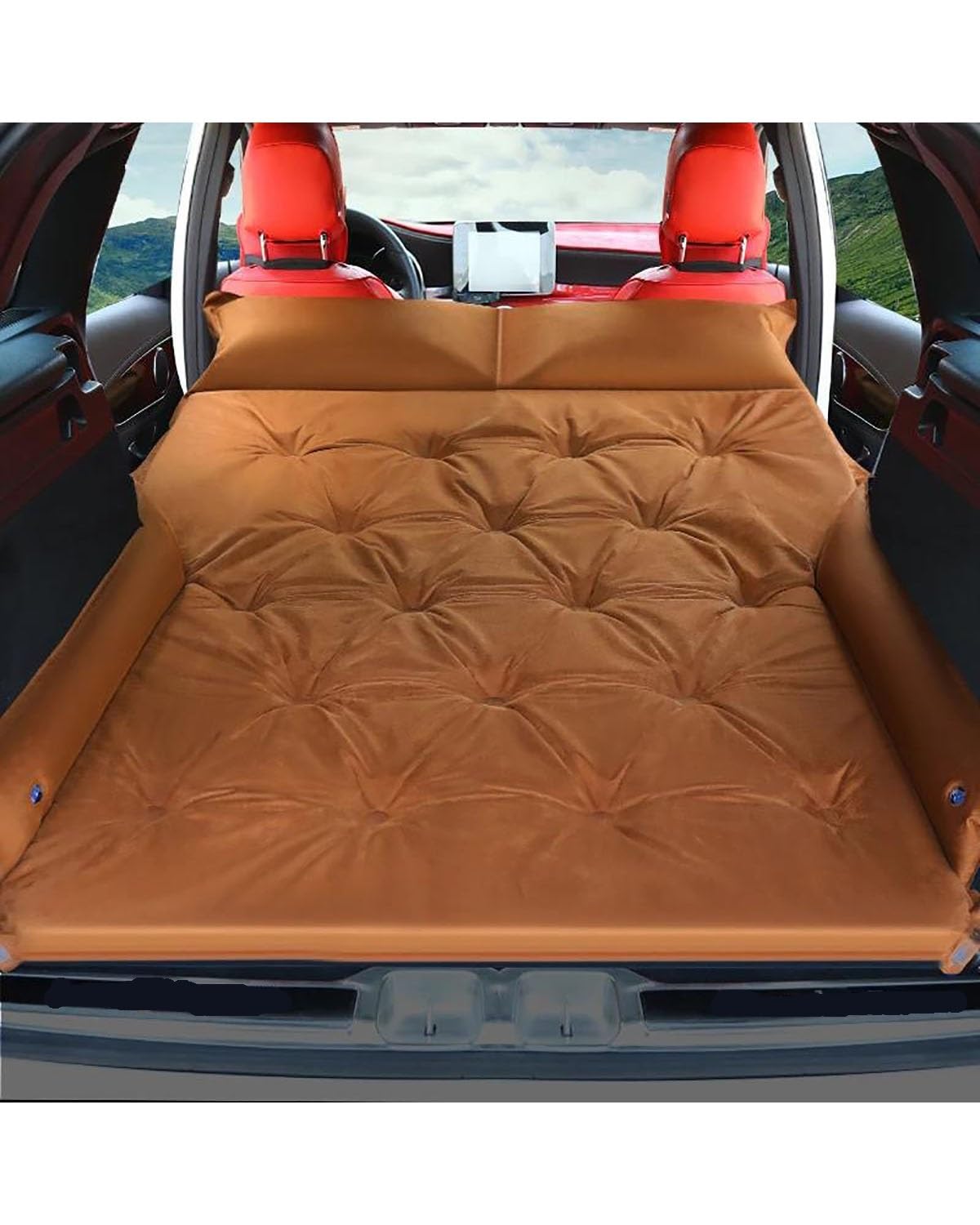 LAYYSD Auto Luftmatratze Automatisches Auto-aufblasbares Bett SUV-Luftmatratze Hinteres Reisebett Auto-aufblasbare Matratze Auto-Aufblasbett Auto Matratze(Brown) von LAYYSD