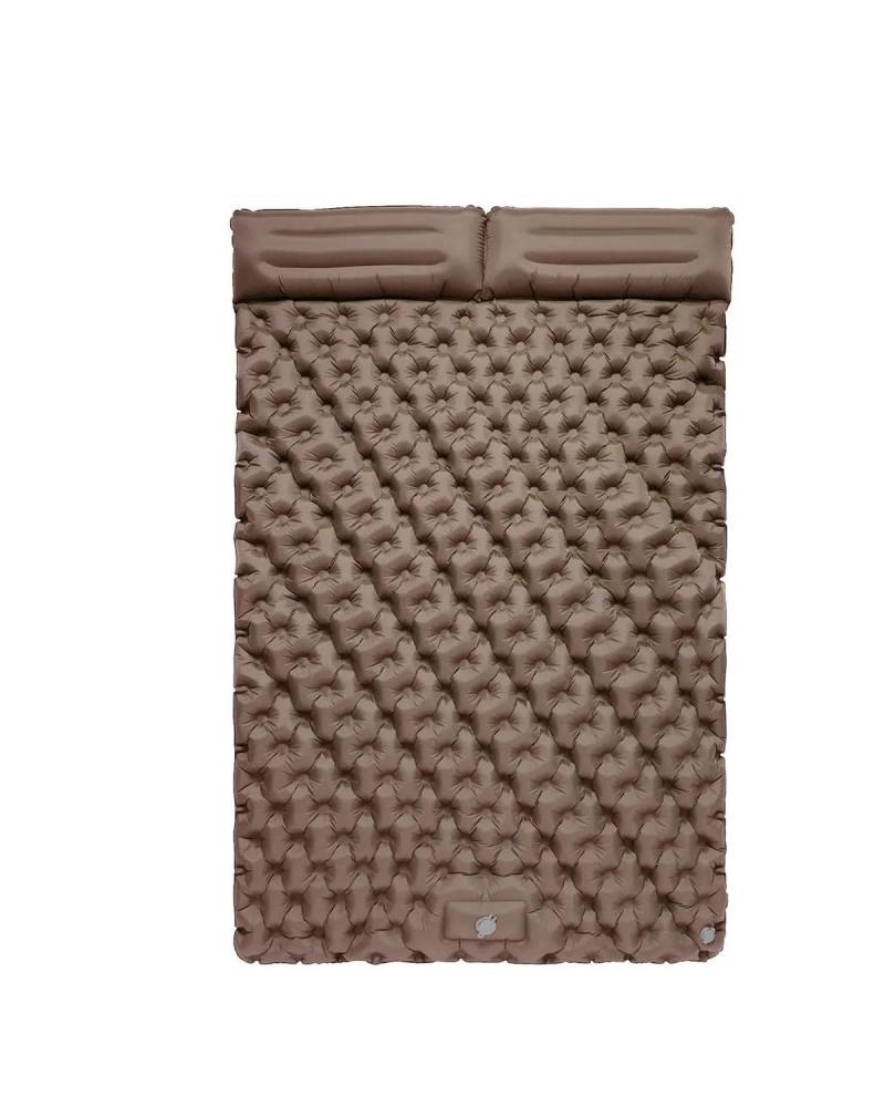 LAYYSD Auto Luftmatratze Doppelte Aufblasbare Matratze Mit Integrierter Kissenpumpe Outdoor-Isomatte Camping-Luftmatratze Auto Matratze(Khaki) von LAYYSD