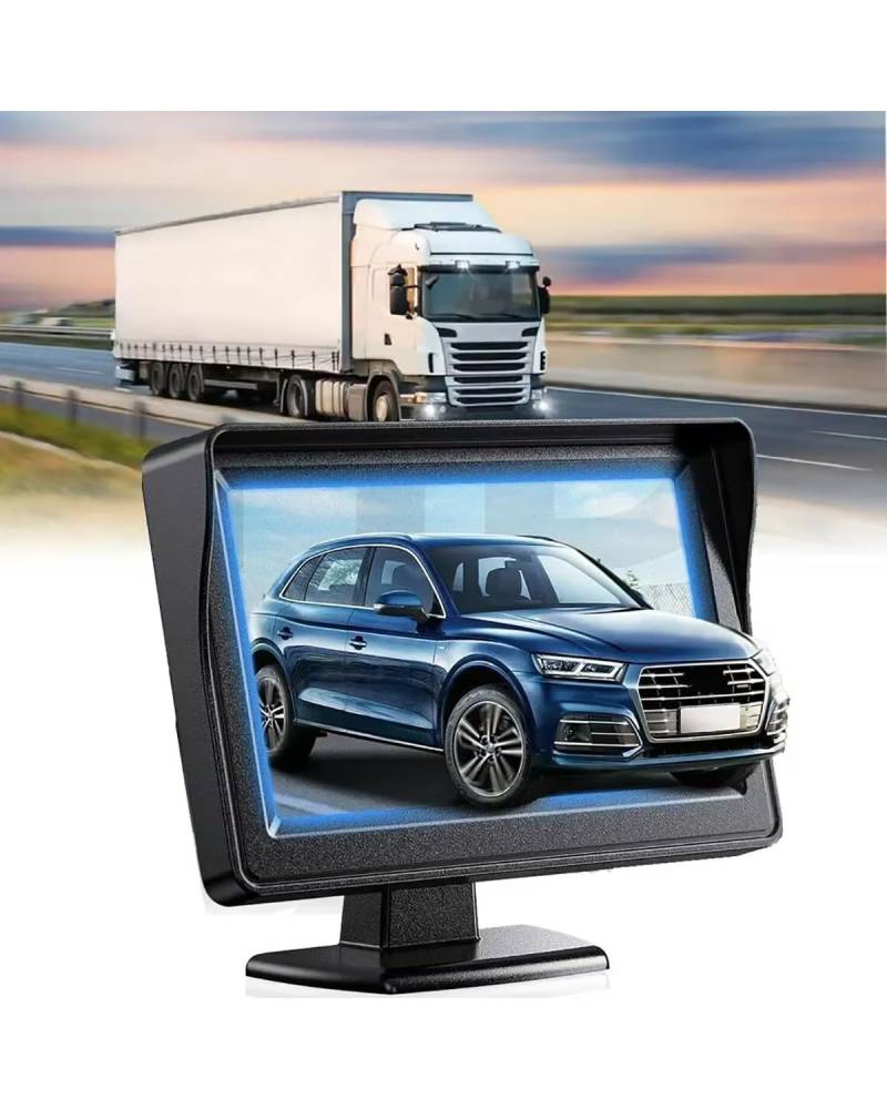 Rückfahrkamera Drahtlose Auto-Rückfahrkamera 43-Zoll-Fahrzeug-Rückspiegel Park-Set Kamera hinten(4.3inch Monitor) von LAYYSD