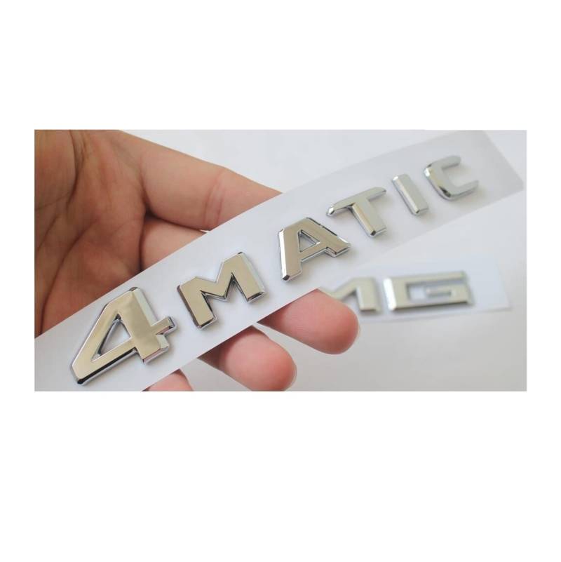 LAZIRO Glänzende Silberne Chrom-Buchstaben, Nummern, Stamm-Embleme, Abzeichen, Passend for AMG C63 E63s S63 S CLS63s GLE63s GLS63s 4MATIC(4matic) von LAZIRO