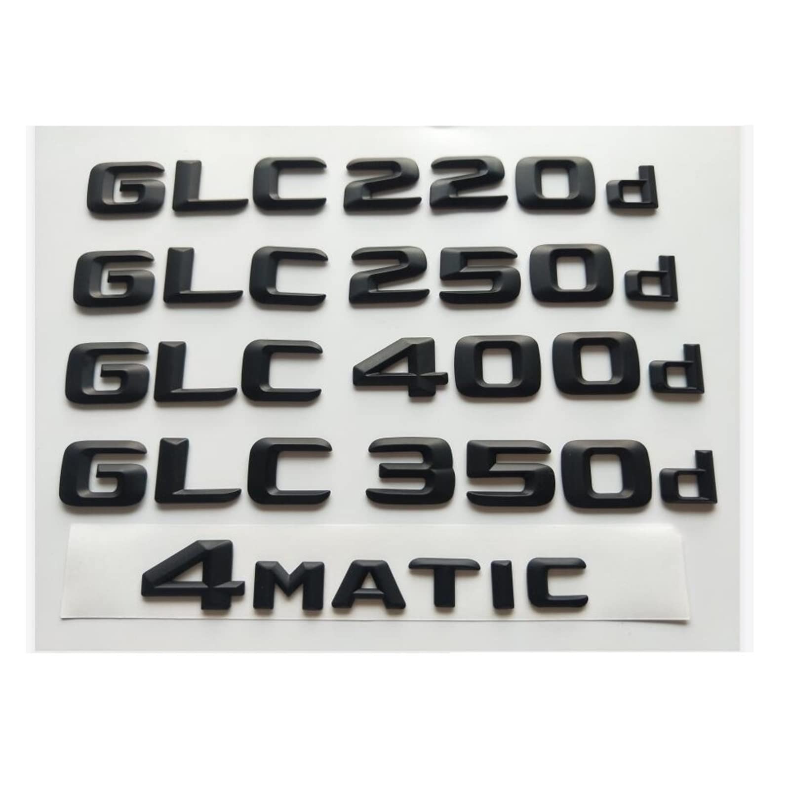 LAZIRO Mattschwarze 3D-Buchstaben-Embleme, passend for Mercedes Benz X253 C253 GLC200d GLC220d GLC250d GLC300d GLC320d 4MATIC CDI CGI (Size : GLC 400d) von LAZIRO