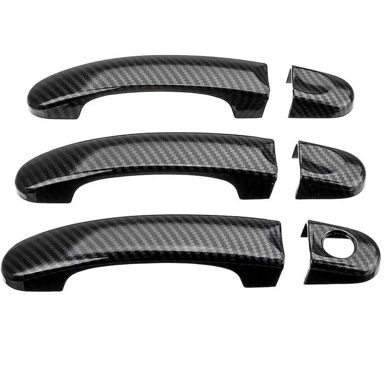 LBBJHVA 6-teiliges Kohlefaser-Glanzschwarz-Außenaußentürgriff-Abdeckungsset for VW for Transporter T5 T6 for Caddy 2003-15 (Carbon Fiber) von LBBJHVA