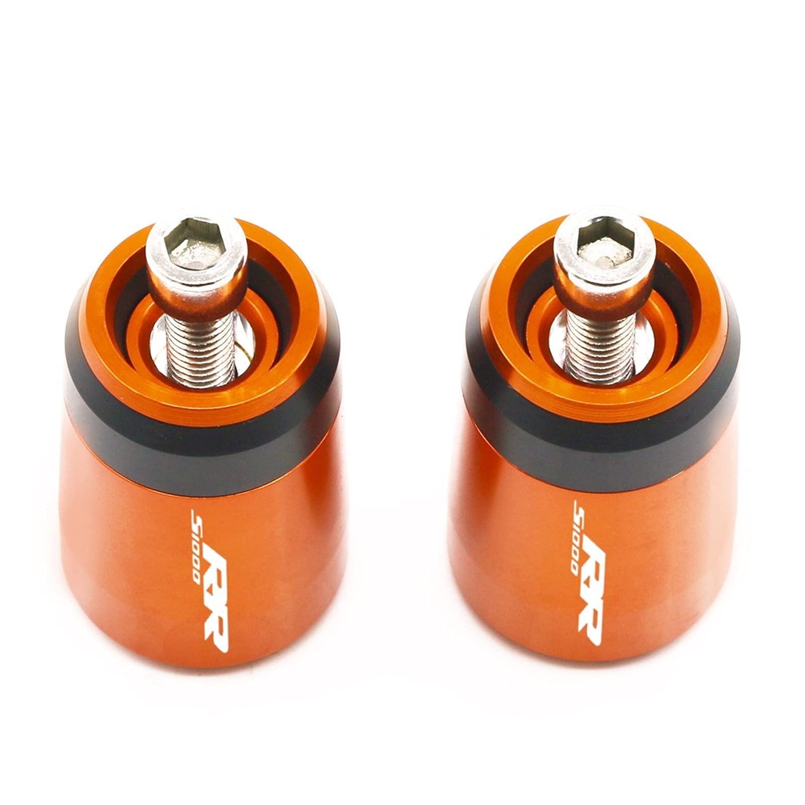 For B*M@W S1000RR S 1000RR S 1000 RR Motorrad Universal 7/8``22mm CNC Lenkergriffe Lenkergriffenden Abdeckkappenstopfen Lenkerschieberstopfen(Orange) von LBLIRESP