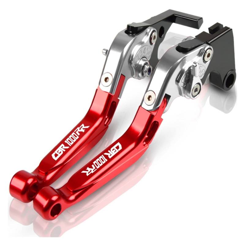 LBLIRESP Replacement for Hon Da CBR1000RR CBR 1000RR 2004 2005 2006 2007 Motorrad Einstellbare Ausziehbare Faltbare Bremskupplungshebel CBR 1000 RR(Silver+Red+Red) von LBLIRESP