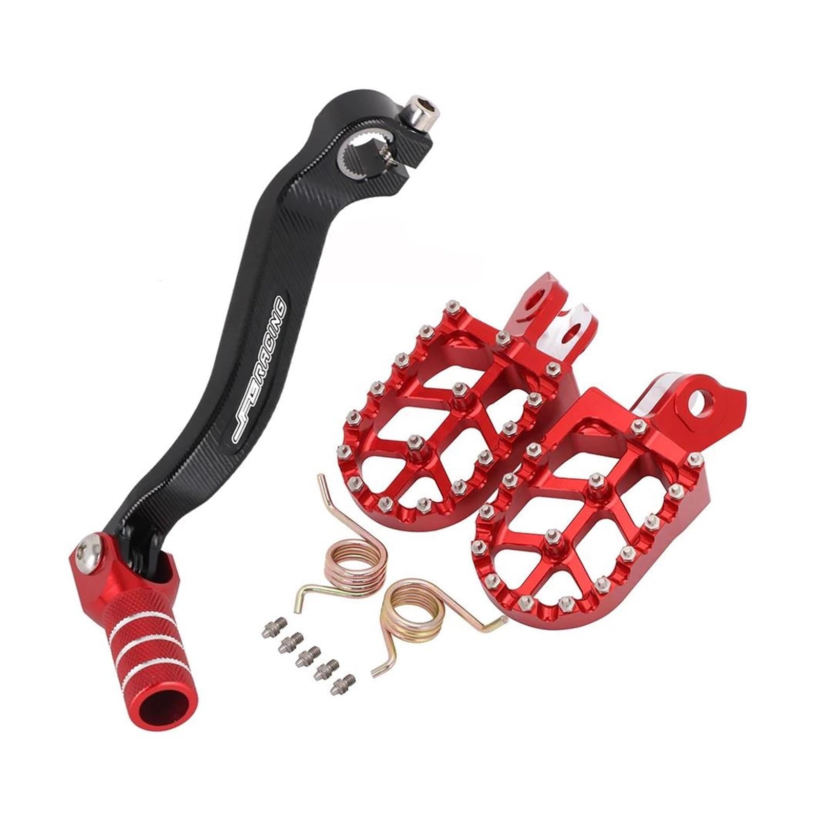 Motorrad CNC Fußrasten Fußstützen Schalthebel Pedal Für Ka*wasa&ki RMZ450 RMZ 450 2008-2015 2016 2017 2018(Red2) von LBLIRESP