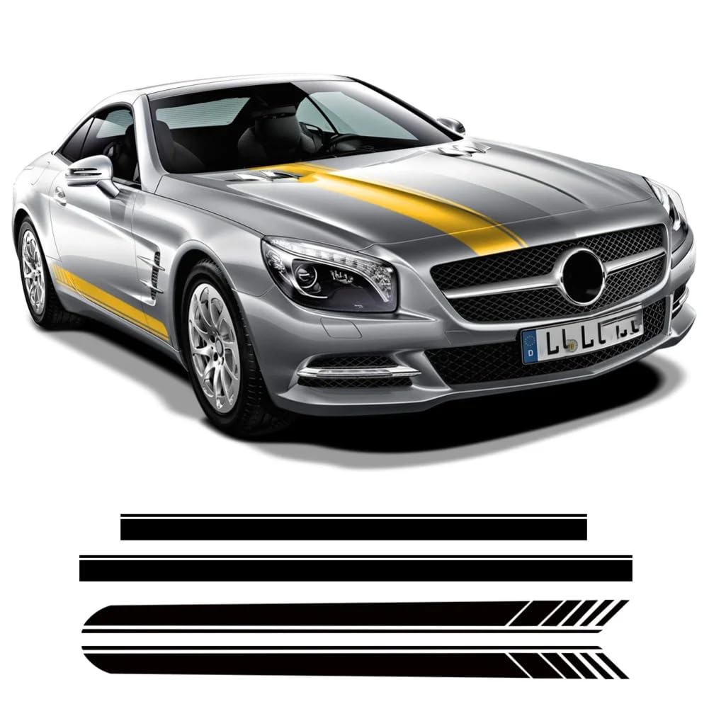 Edition 1 Styling-Streifen Autotür-Seitenschweller-Aufkleber Motorhaube Heckaufkleber, für M=ercedes B=ENZ SL-Klasse R230 R231 SL500 SL350 AMG von LBRYVTCE