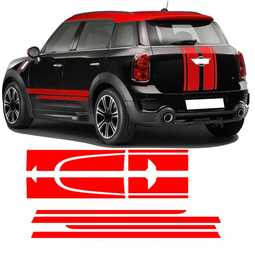 Motorhaubenaufkleber, Motorabdeckung, Kofferraum, Karosserie, Vinyl, Seitenstreifen, Rockaufkleber, für M=INI, für C=ooper, für Countryman R60 2010-2014, JCW-Zubehör von LBRYVTCE