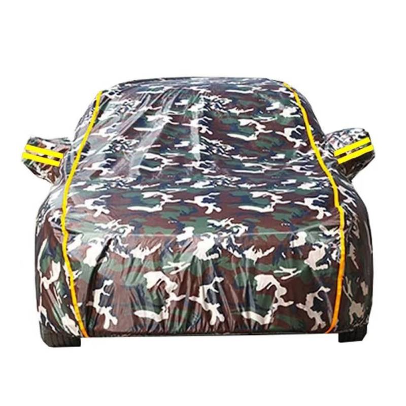 Autoabdeckung für Mercedes EQC, Autoabdeckung, wasserdicht, staubdicht, UV-beständig, mit reflektierenden Streifen, mit winddichten Seilen(Camouflage) von LBWARMB